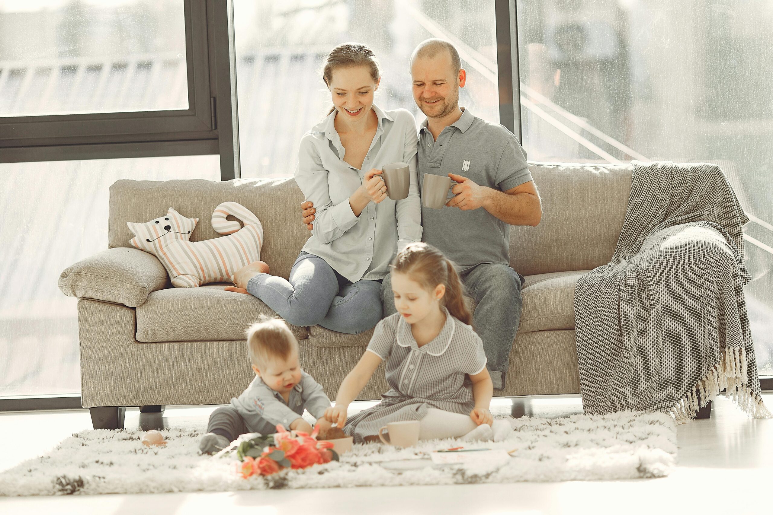 Family Enjoying Cool Home
